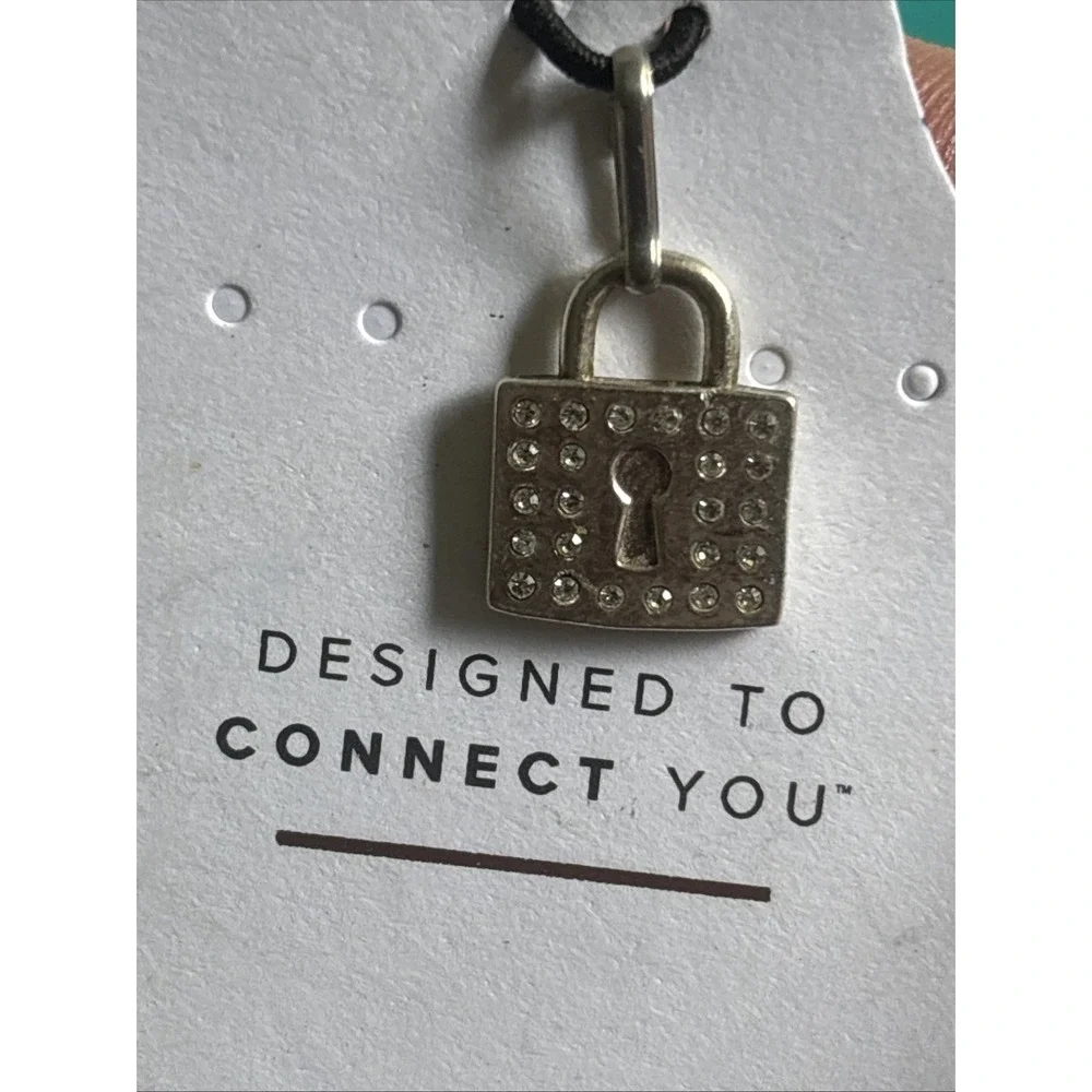 Alex & Ani 925 Sterling Silver Lock Slider Silver Tone Charm Pendant 1/3